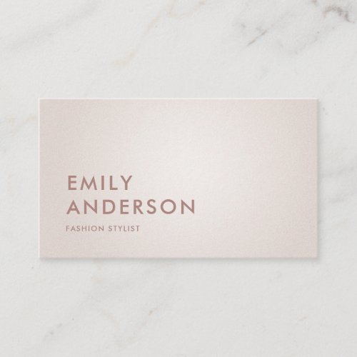 SIMPLE MINIMAL PALE SILVER BLUSH PINK ROSE GOLD BUSINESS CARD