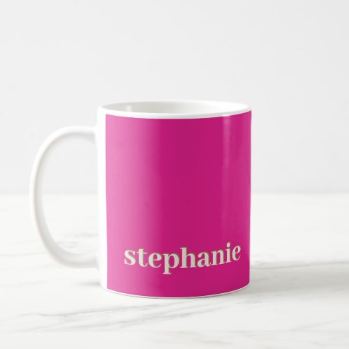 Simple Minimal Personalized Magenta Hot Pink Coffee Mug