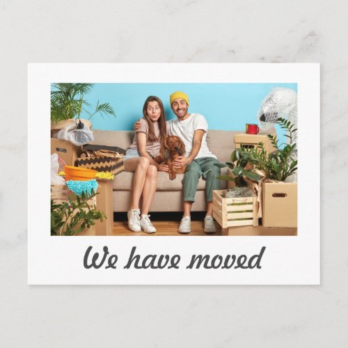   Simple Minimal Personalized Moving Announcement  Postcard