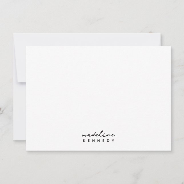 Simple Minimal Personalized Note Card (Front)