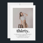 Simple Minimal Photo 30th Birthday  Invitation<br><div class="desc">Simple Minimal Photo 30th Birthday Invitation</div>