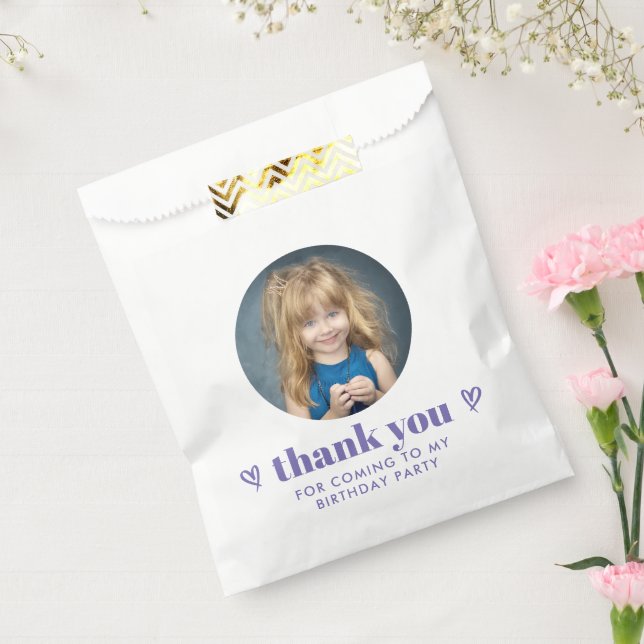 Simple Minimal Photo Birthday Thank You Favor Bag (Sealed)
