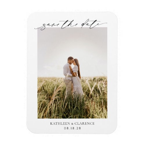 Simple Minimal Photo Classic Wedding Save the Date Magnet