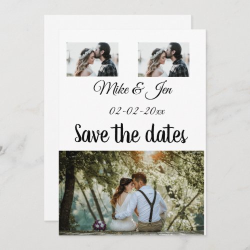 Simple minimal photo collage save the date invitat holiday card