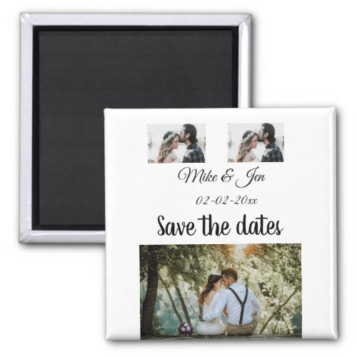 Simple minimal photo collage save the date invitat magnet
