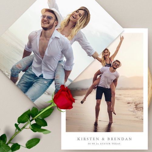 simple minimal photo collage wedding save the date