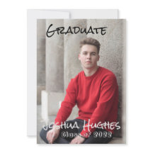 Simple Minimal Photo Graduation Invitation