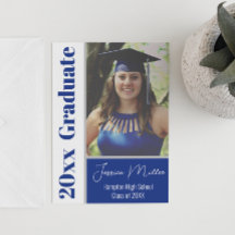Simple Minimal Photo Graduation Party Invitation