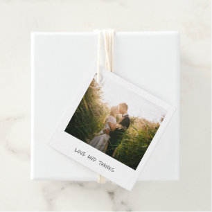 Simple Minimal Photo Modern Wedding Favor Tags