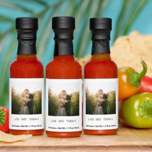 Simple Minimal Photo Modern Wedding Hot Sauces