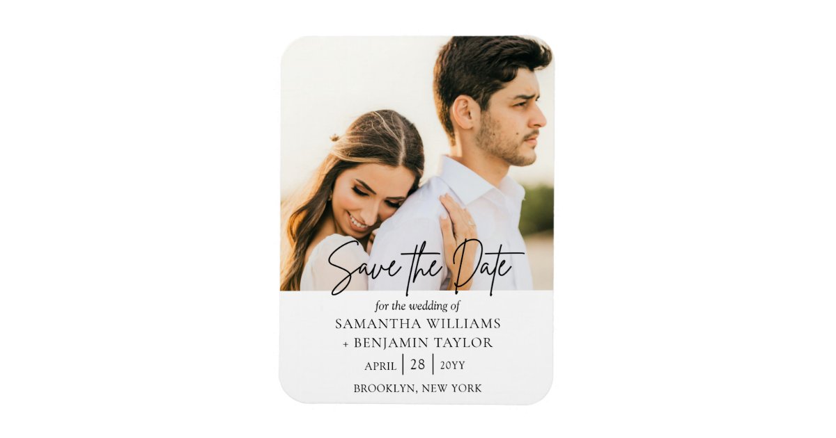 Simple Minimal Photo Save the Date Magnets