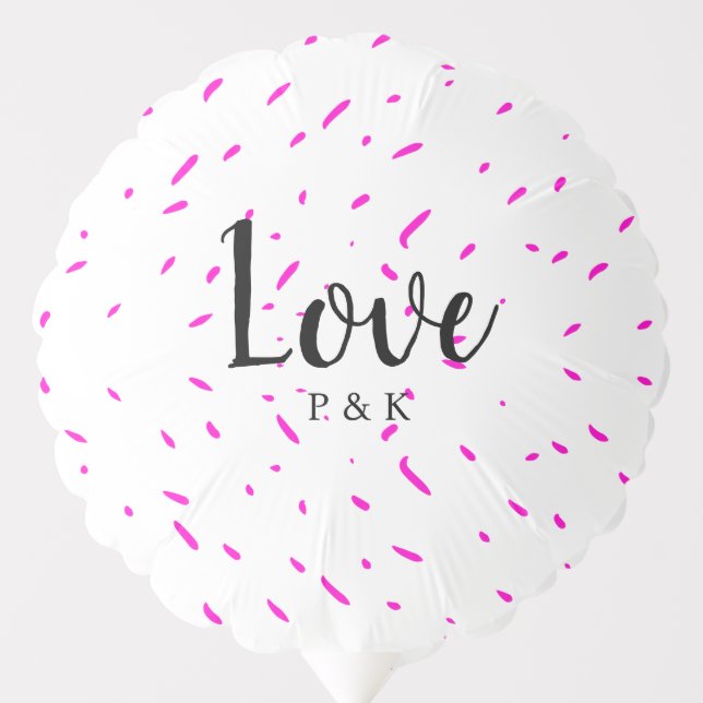 Simple minimal pink abstract love background name balloon (Front)