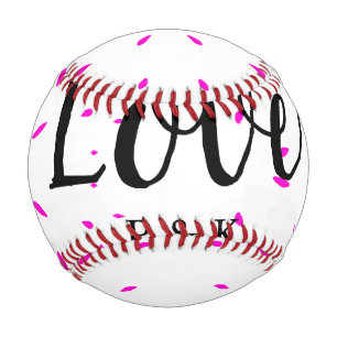 Simple minimal pink abstract love background name baseball