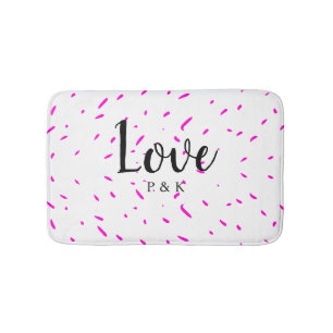 Simple minimal pink abstract love background name bath mat