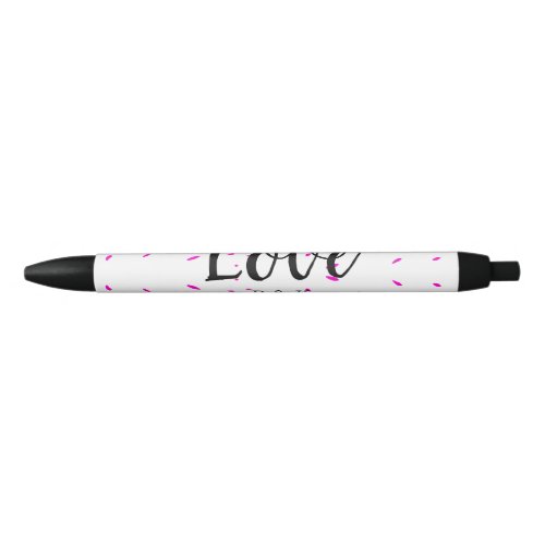 Simple minimal pink abstract love background name black ink pen