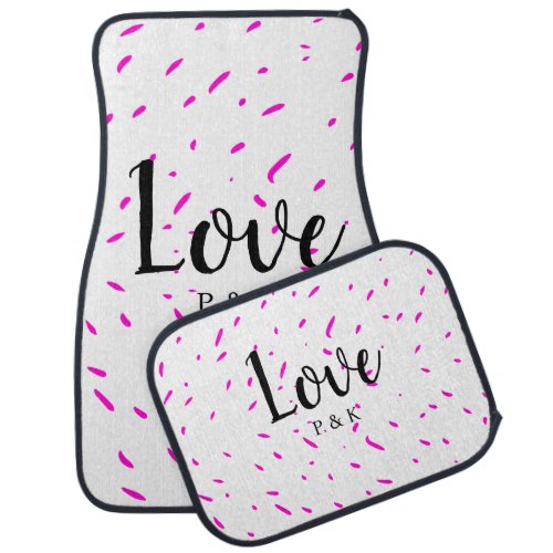 Simple minimal pink abstract love background name car floor mat