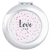 LOVE BIRD VALNTINE GLITTER DRIP CUSTOM COMPACT MIRROR