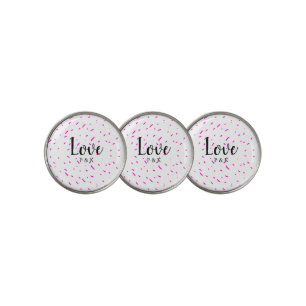 Simple minimal pink abstract love background name golf ball marker