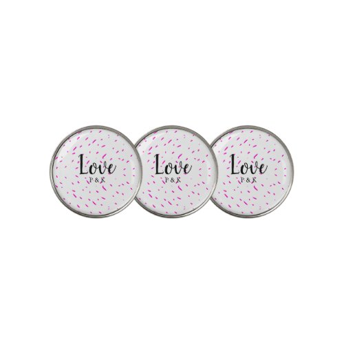 Simple minimal pink abstract love background name golf ball marker