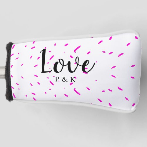 Simple minimal pink abstract love background name golf head cover