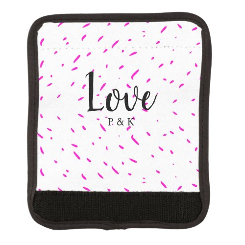 Simple minimal pink abstract love background name luggage handle wrap