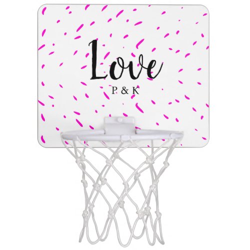 Simple minimal pink abstract love background name mini basketball hoop
