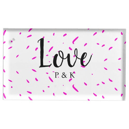 Simple minimal pink abstract love background name place card holder