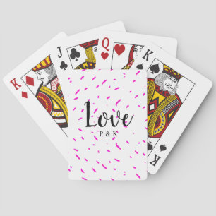 Simple minimal pink abstract love background name poker cards