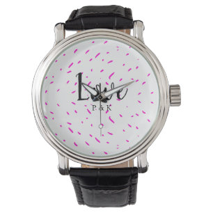 Simple minimal pink abstract love background name watch