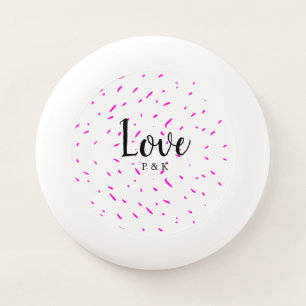 Simple minimal pink abstract love background name Wham-O frisbee