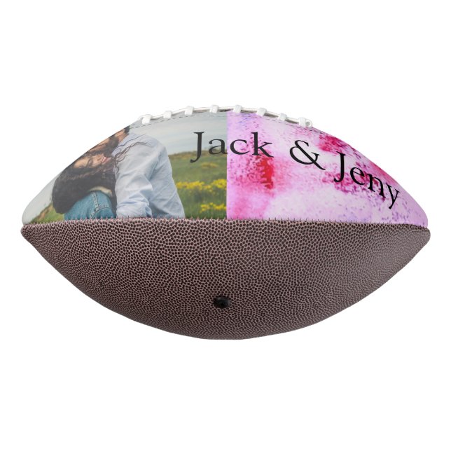 Simple minimal pink blue watercoloradd name photo  football (Rotated 270)