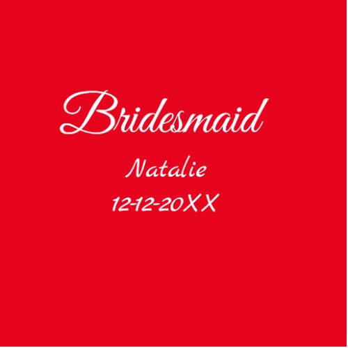 Simple minimal pink bridesmaid add name year text  cutout