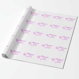 Simple minimal pink bridesmaid add name year text wrapping paper