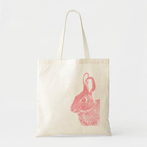 Simple Minimal Pink Easter Bunny  Tote Bag