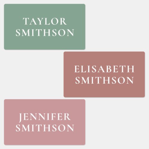   Simple Minimal Pink  Green Add Your Name School Labels