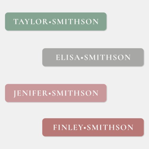   Simple Minimal Pink  Green Add Your Name School Labels