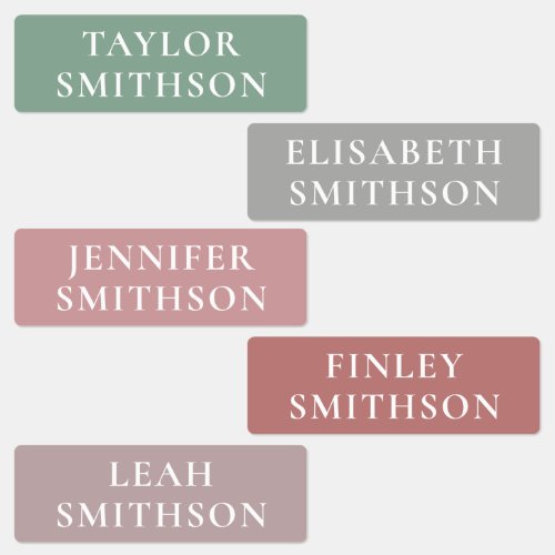   Simple Minimal Pink  Green Add Your Name School Labels