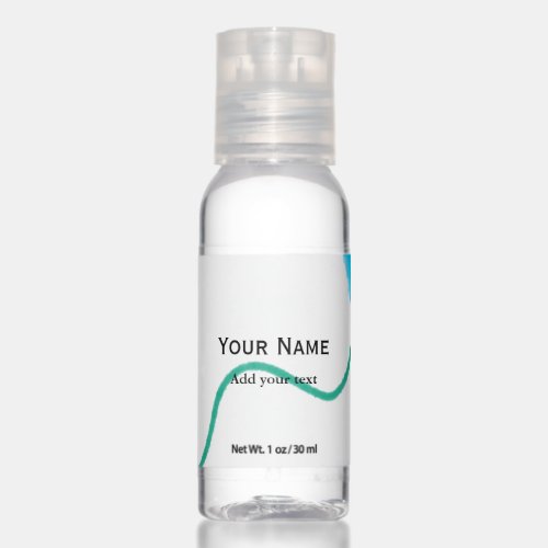 Simple minimal pink green watercolor add name text hand sanitizer