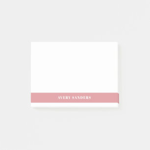 Simple Minimal Pink Modern Color Block Post-it Notes