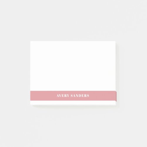 Simple Minimal Pink Modern Color Block Post_it Notes