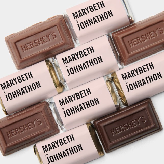 Simple & Minimal Pink Typography Wedding Hershey's Miniatures (Assorted)