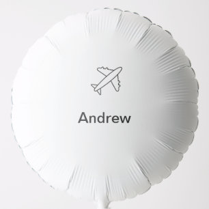 Simple minimal plane travel add your name beach fl balloon