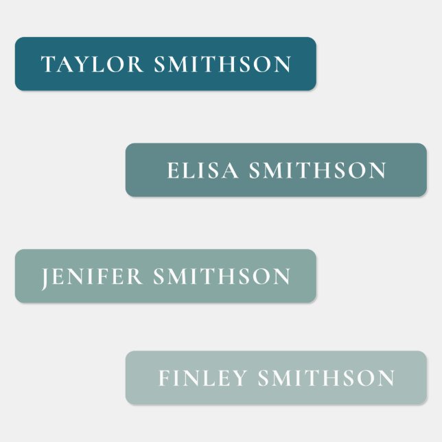    Simple Minimal Powder Blue Add Your Name School Labels (Group)