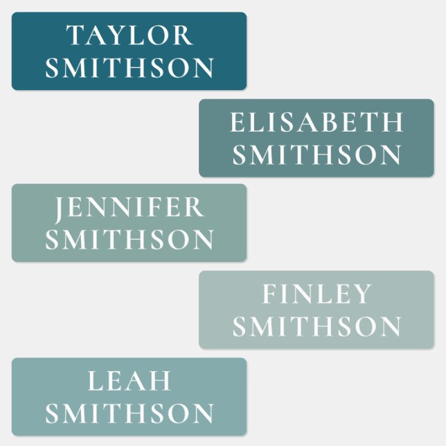    Simple Minimal Powder Blue Add Your Name School Labels (Group)