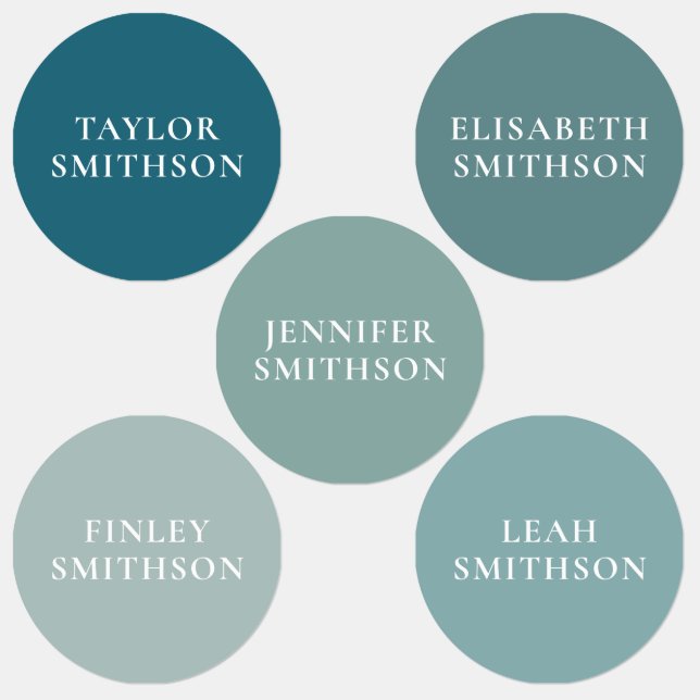    Simple Minimal Powder Blue Add Your Name School Labels (Group)