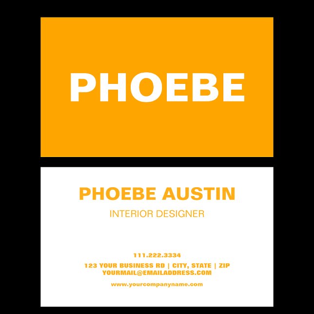 Simple Minimal Professional Monochrom Orange Business Card (Creator Uploaded)
