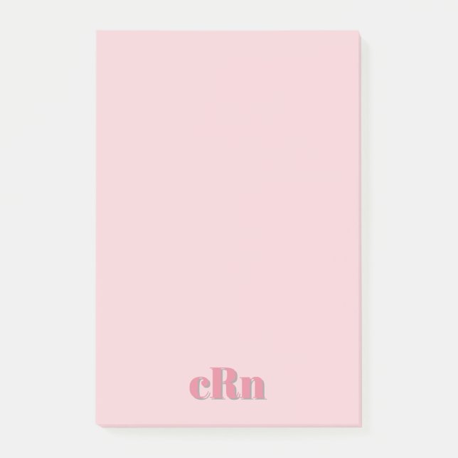 Simple Minimal Professional Pink & Red Girly Post-it Notes (Front)