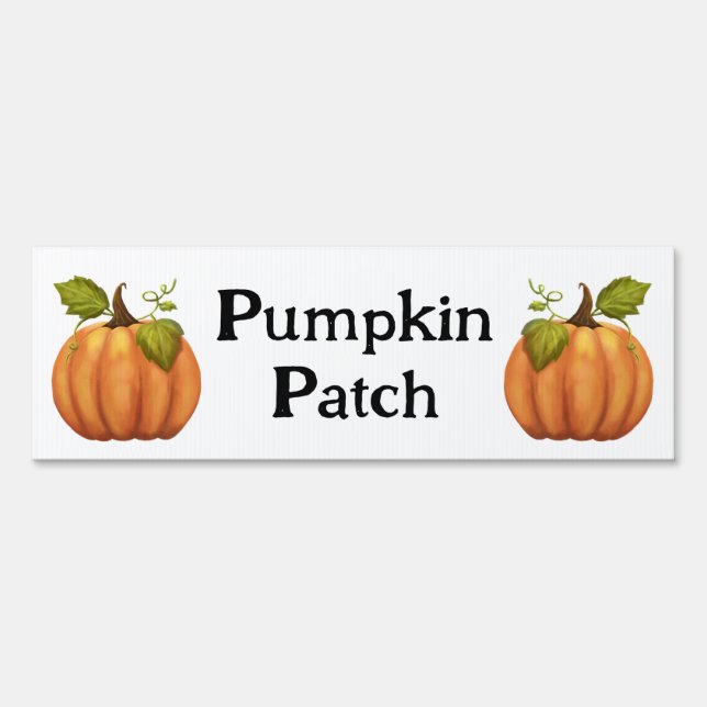 Simple Minimal Pumpkin Patch Sign (Front)