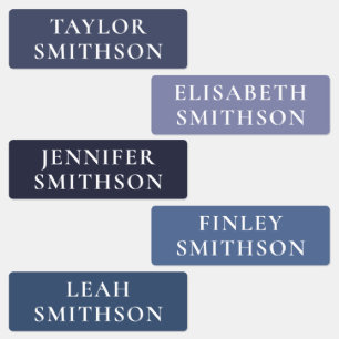 Simple Minimal Purple Blue Add Your Name School Labels