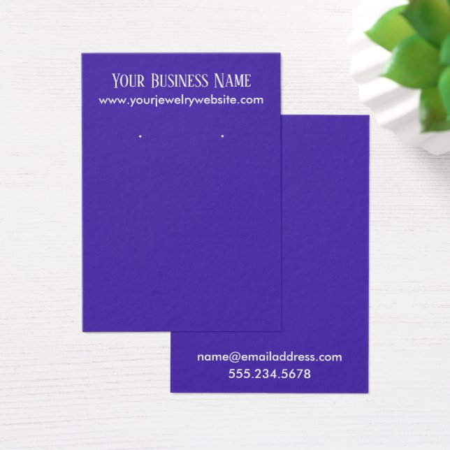 Simple Minimal Purple Earring Holder Display Cards (Desk)